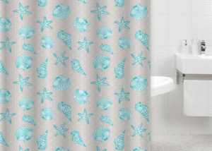 sea star shell shower curtain