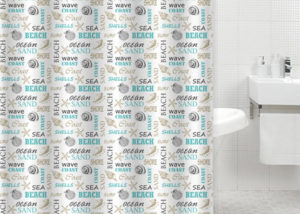 ocean shell shower curtain