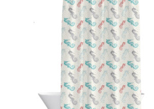 sea horse bathroom curtain