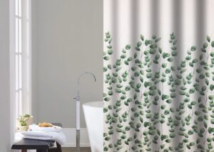 green leaf shower curtain